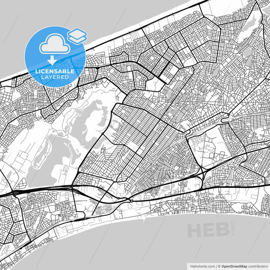 Layered PDF map of Pikine, Senegal
