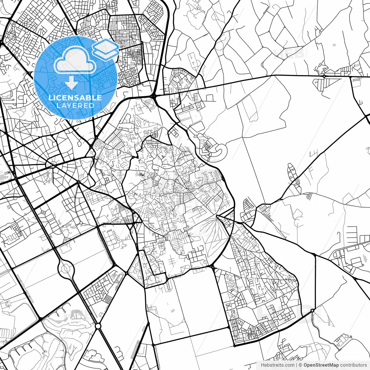Layered PDF map of Marrakesh, Morocco