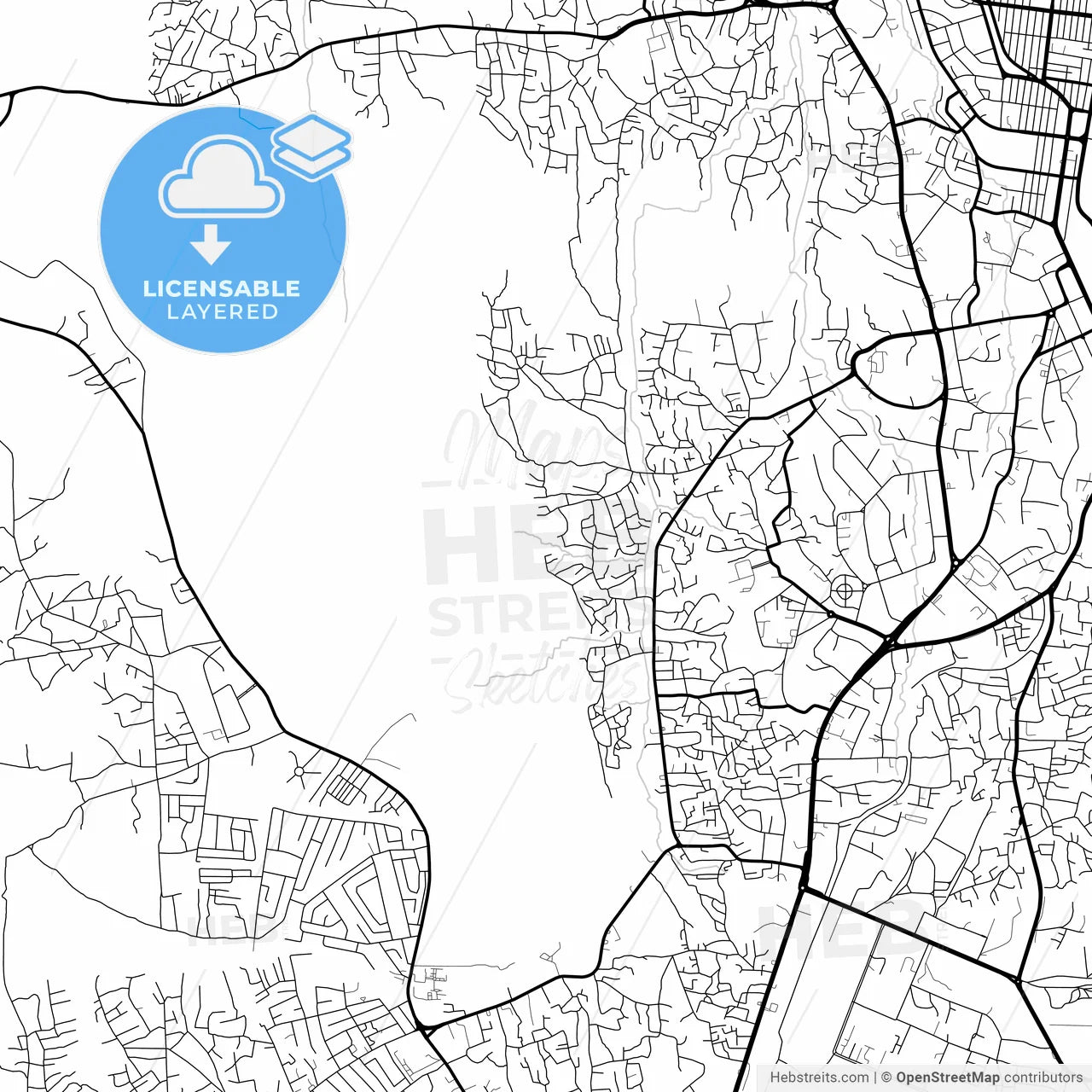 Layered PDF map of Jos, Nigeria
