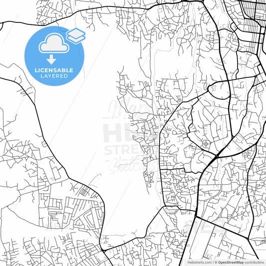 Layered PDF map of Jos, Nigeria