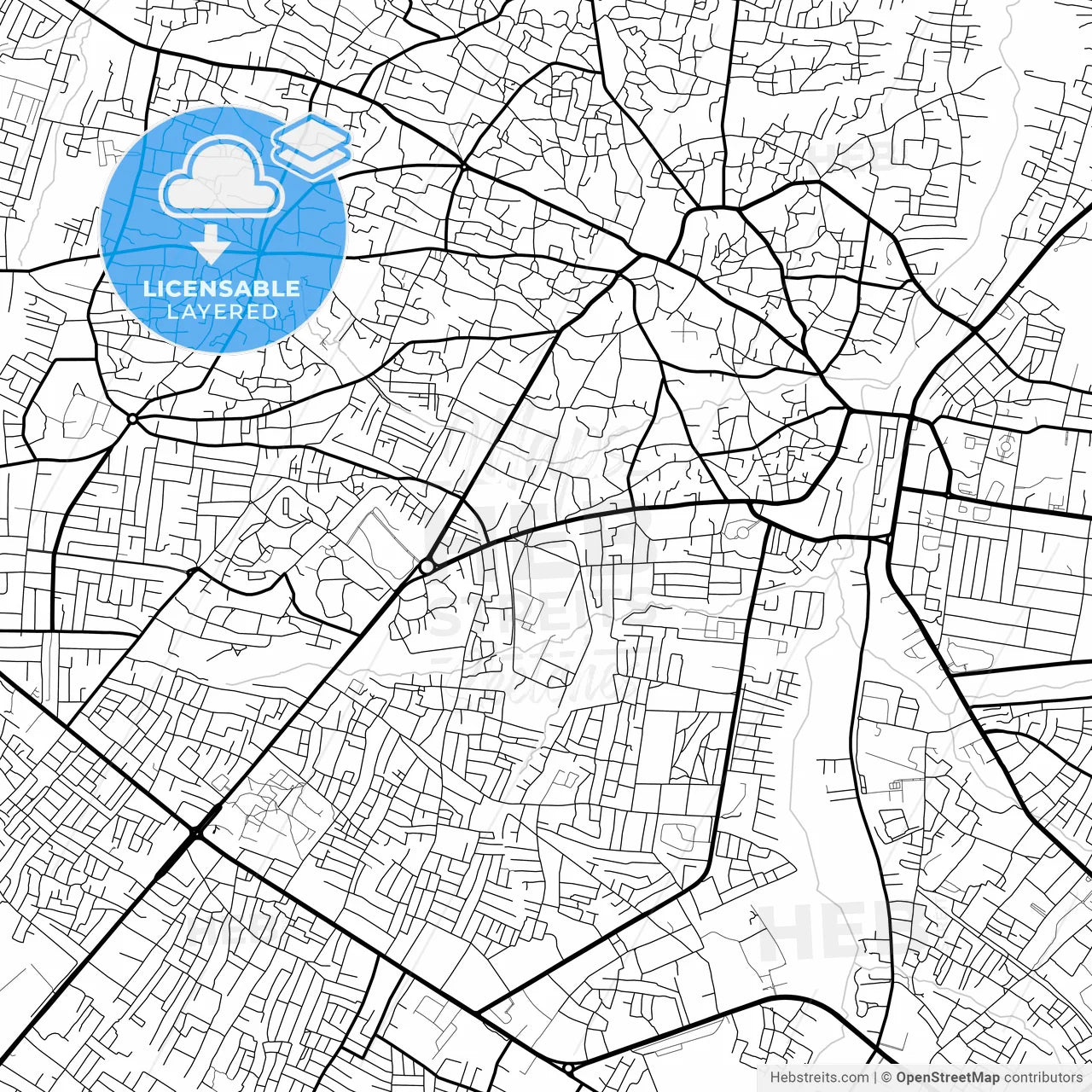 Layered PDF map of Ilorin, Nigeria