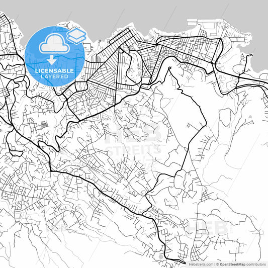 Layered PDF map of Freetown, Sierra Leone