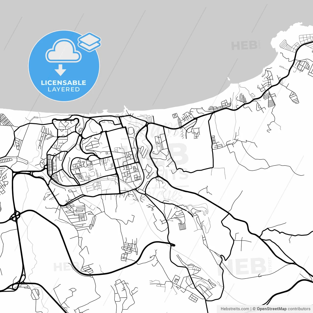 Layered PDF map of Boumerdas, Algeria