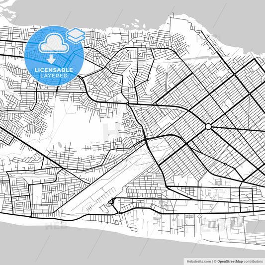 Layered PDF map of Cotonou, Benin