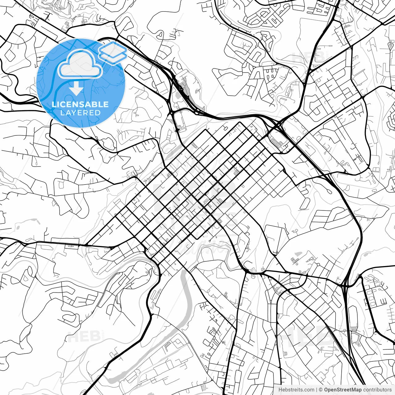 Layered PDF map of Pietermaritzburg, South Africa