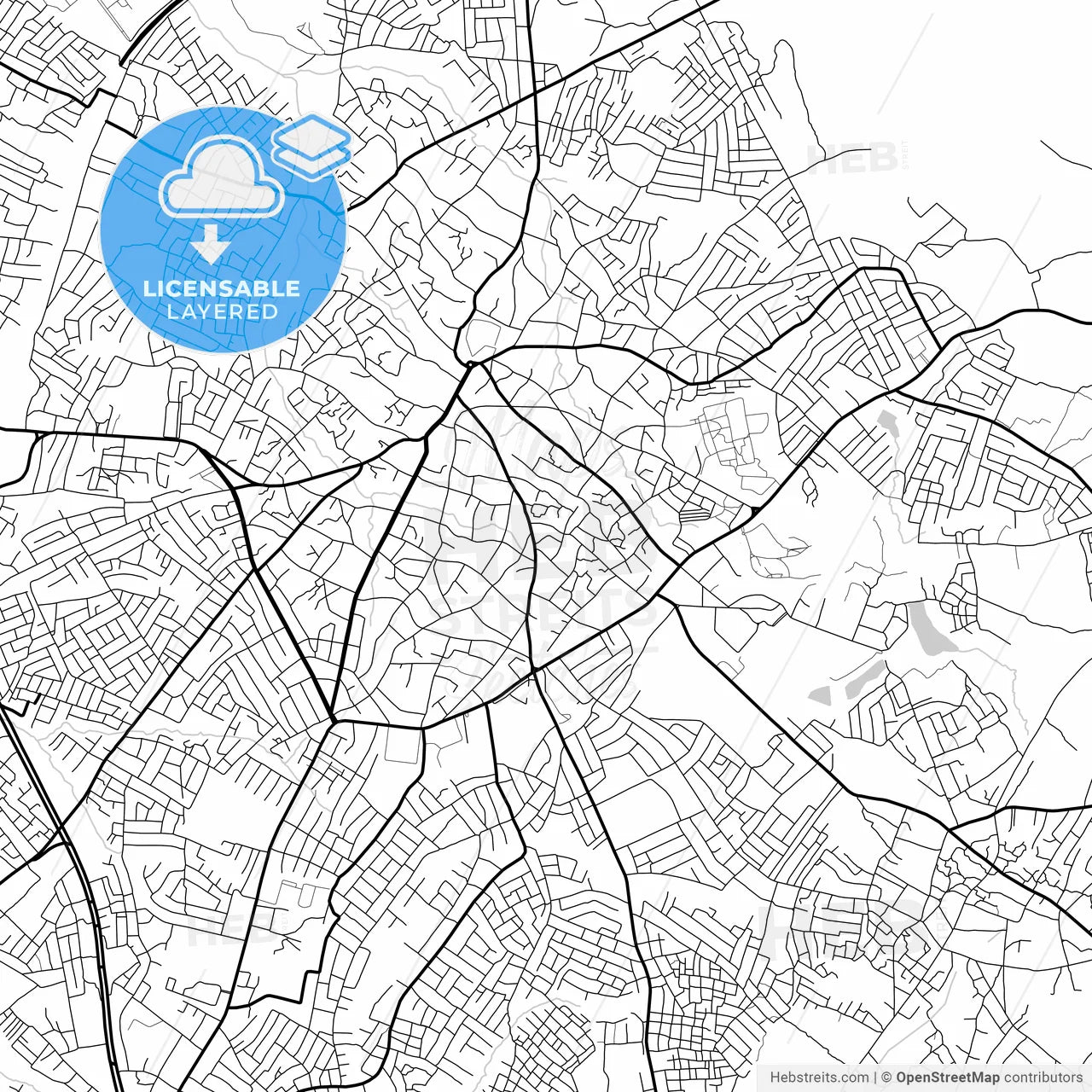 Layered PDF map of Oyo, Nigeria