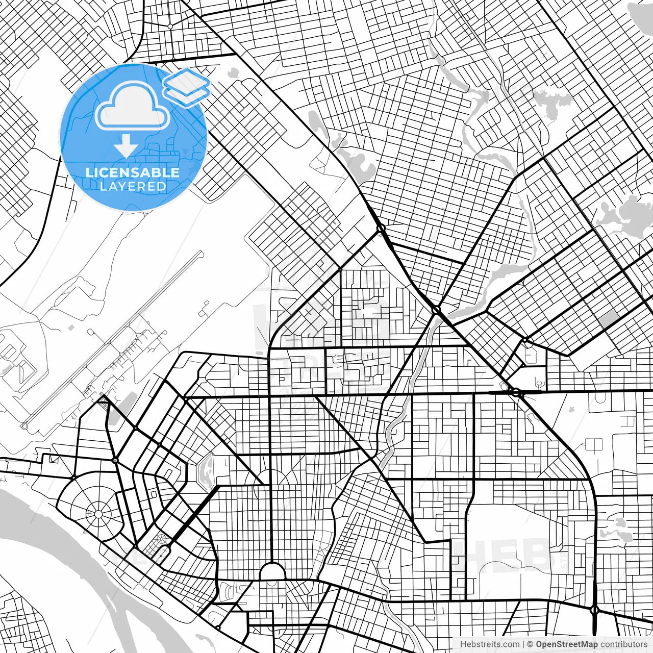 Layered PDF map of NDjamena, Chad