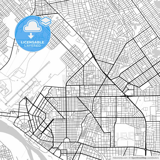 Layered PDF map of NDjamena, Chad