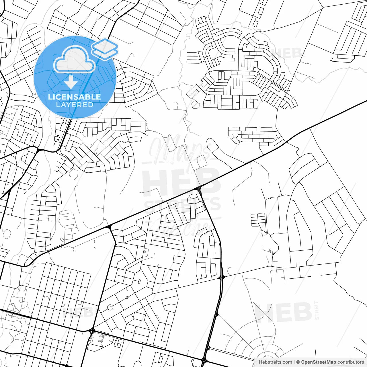 Layered PDF map of Bulawayo, Zimbabwe