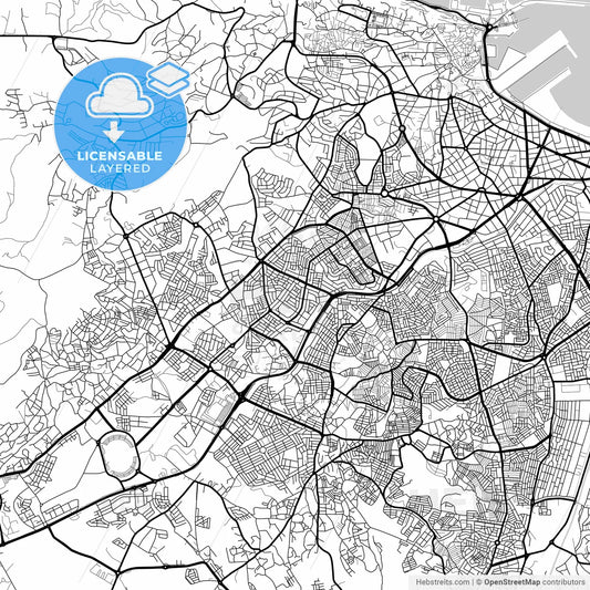 Layered PDF map of Tangier, Morocco