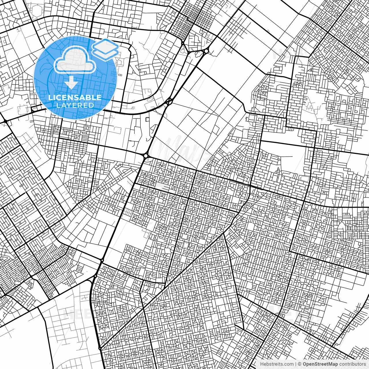 Layered PDF map of Nouakchott, Mauritania