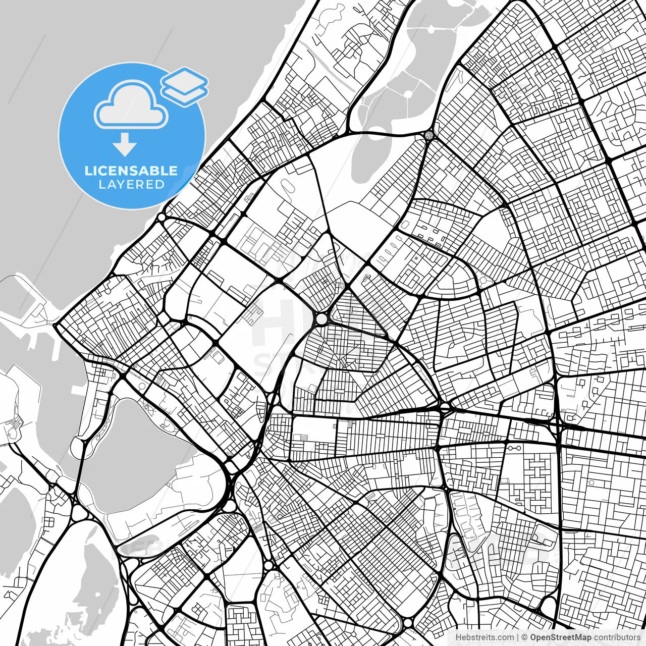 Layered PDF map of Benghazi, Libya