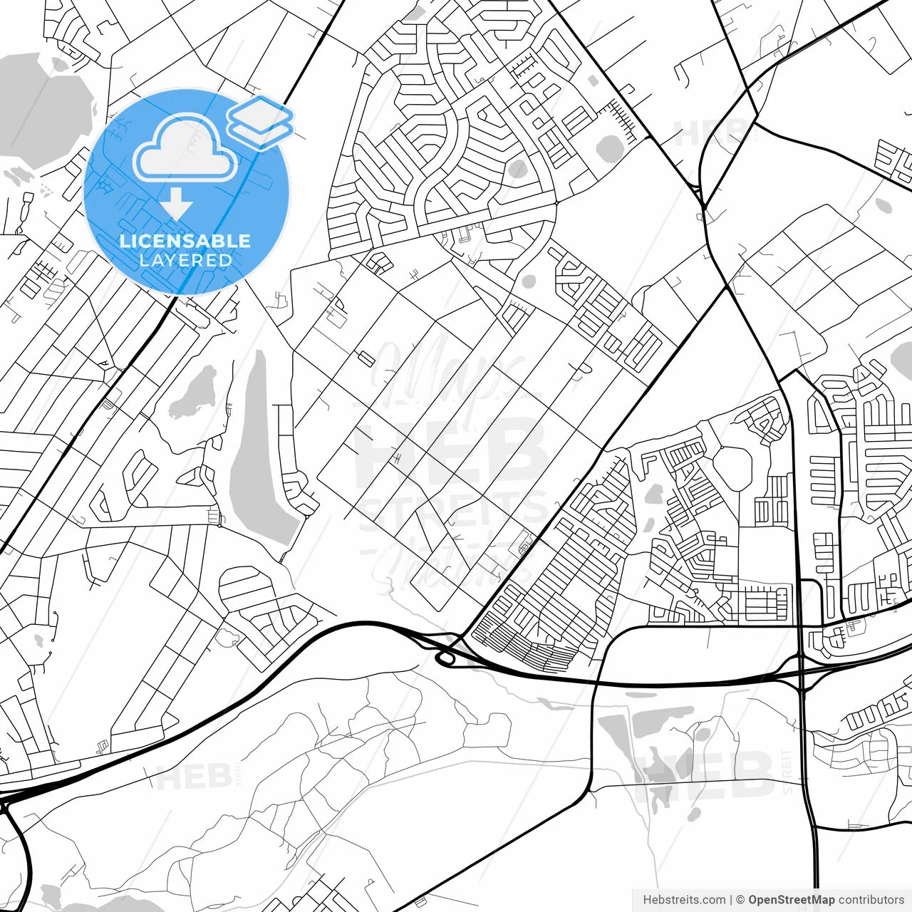 Layered PDF map of Benoni, South Africa