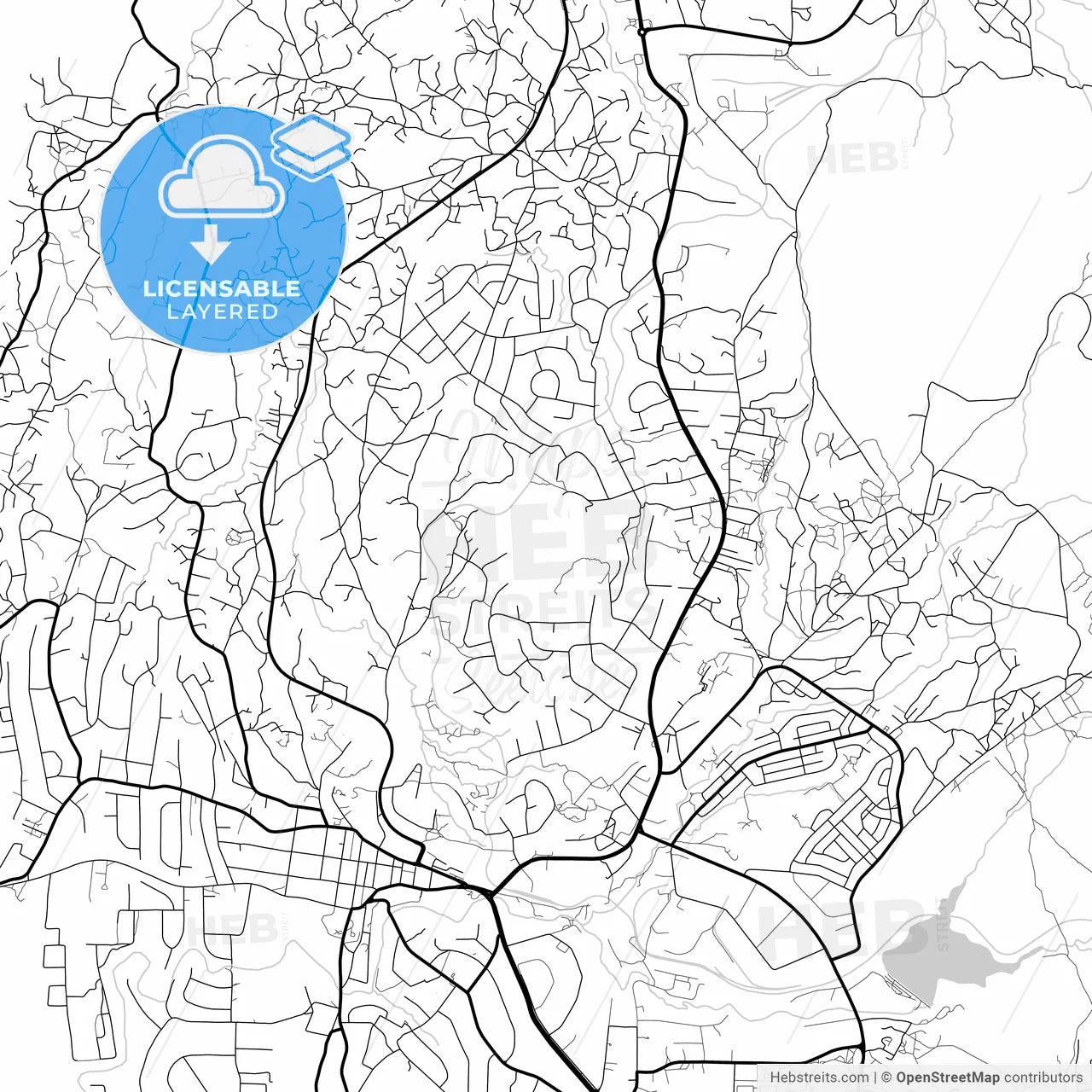 Layered PDF map of Blantyre, Malawi