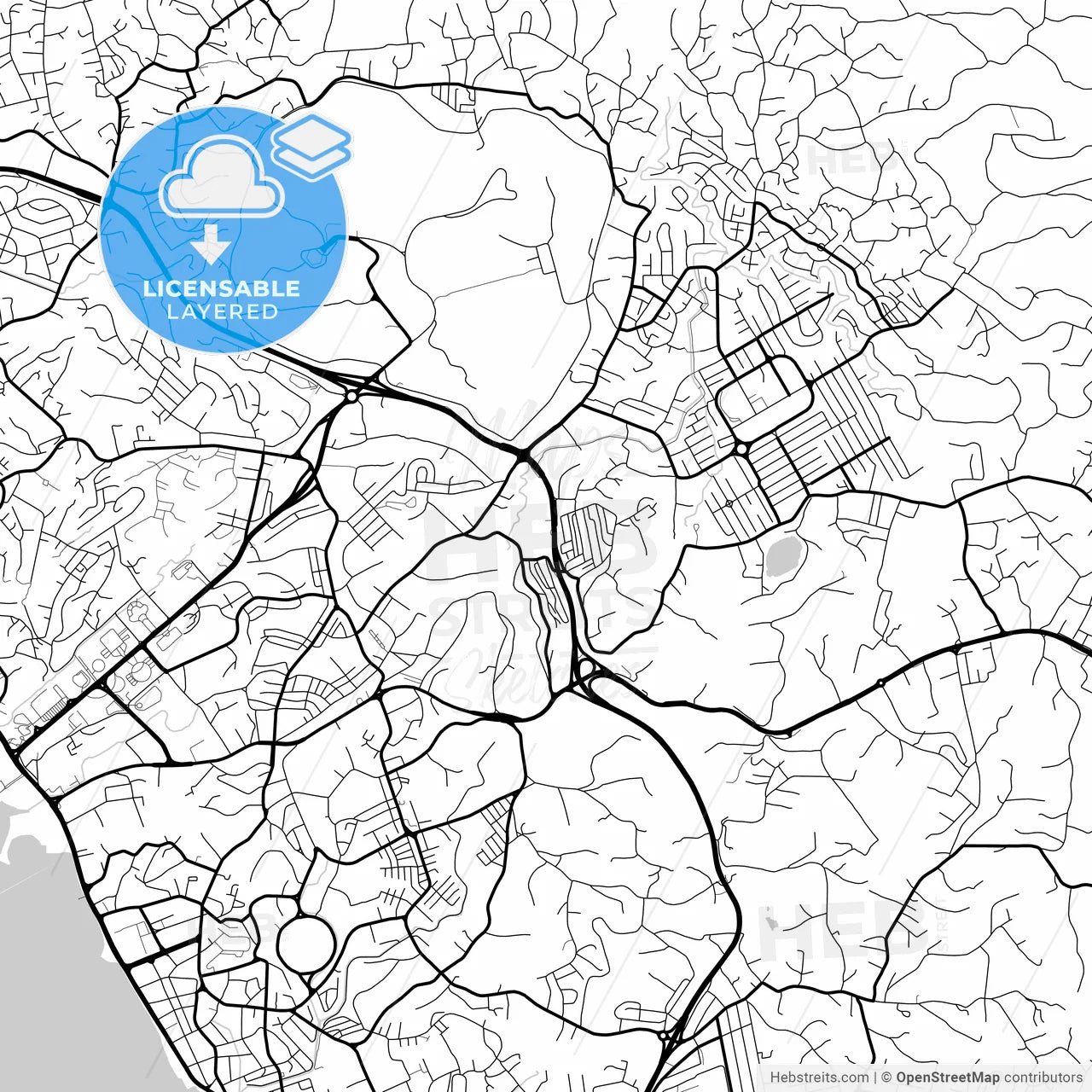 Layered PDF map of Libreville, Gabon