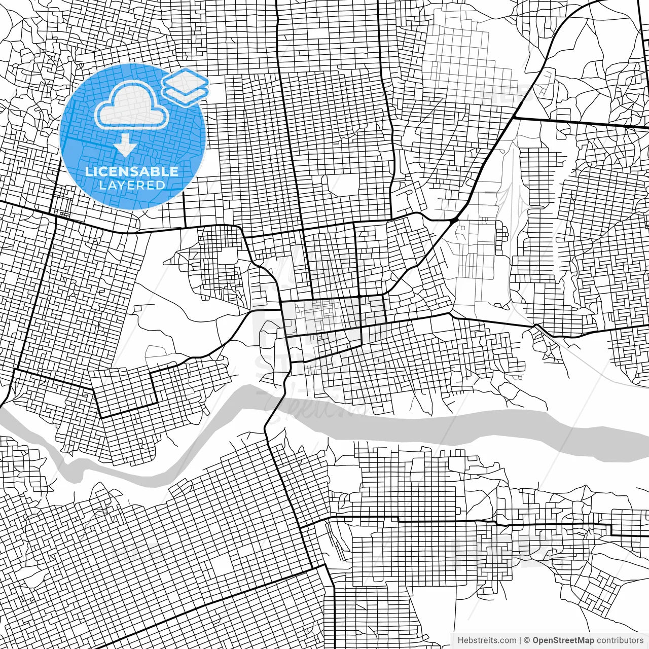 Layered PDF map of Nyala, Sudan