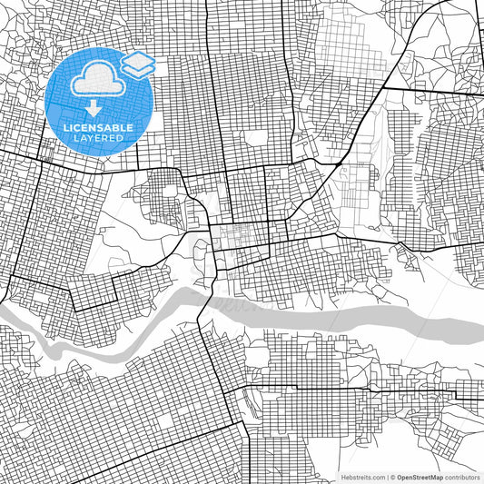 Layered PDF map of Nyala, Sudan