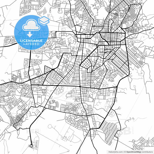 Layered PDF map of Asmara, Eritrea