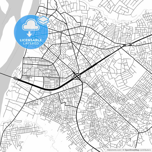 Layered PDF map of Onitsha, Nigeria