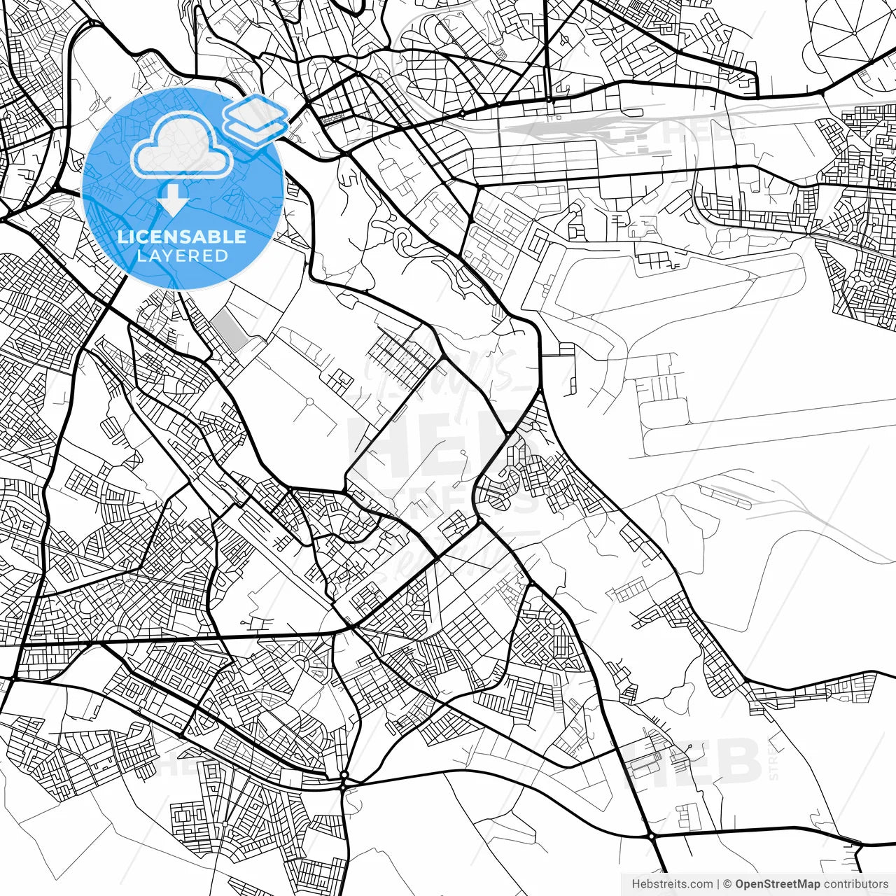 Layered PDF map of Meknes, Morocco