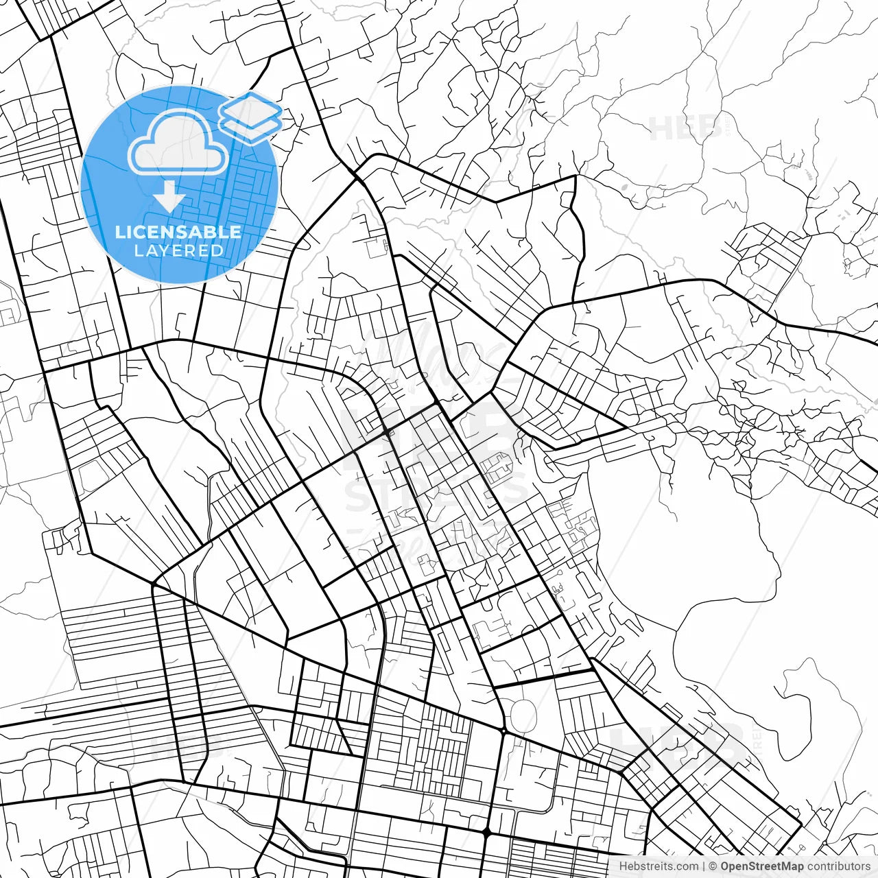 Layered PDF map of Bangui, Central African Republic