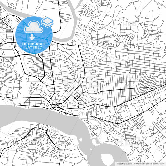 Layered PDF map of Kisangani, DR Congo