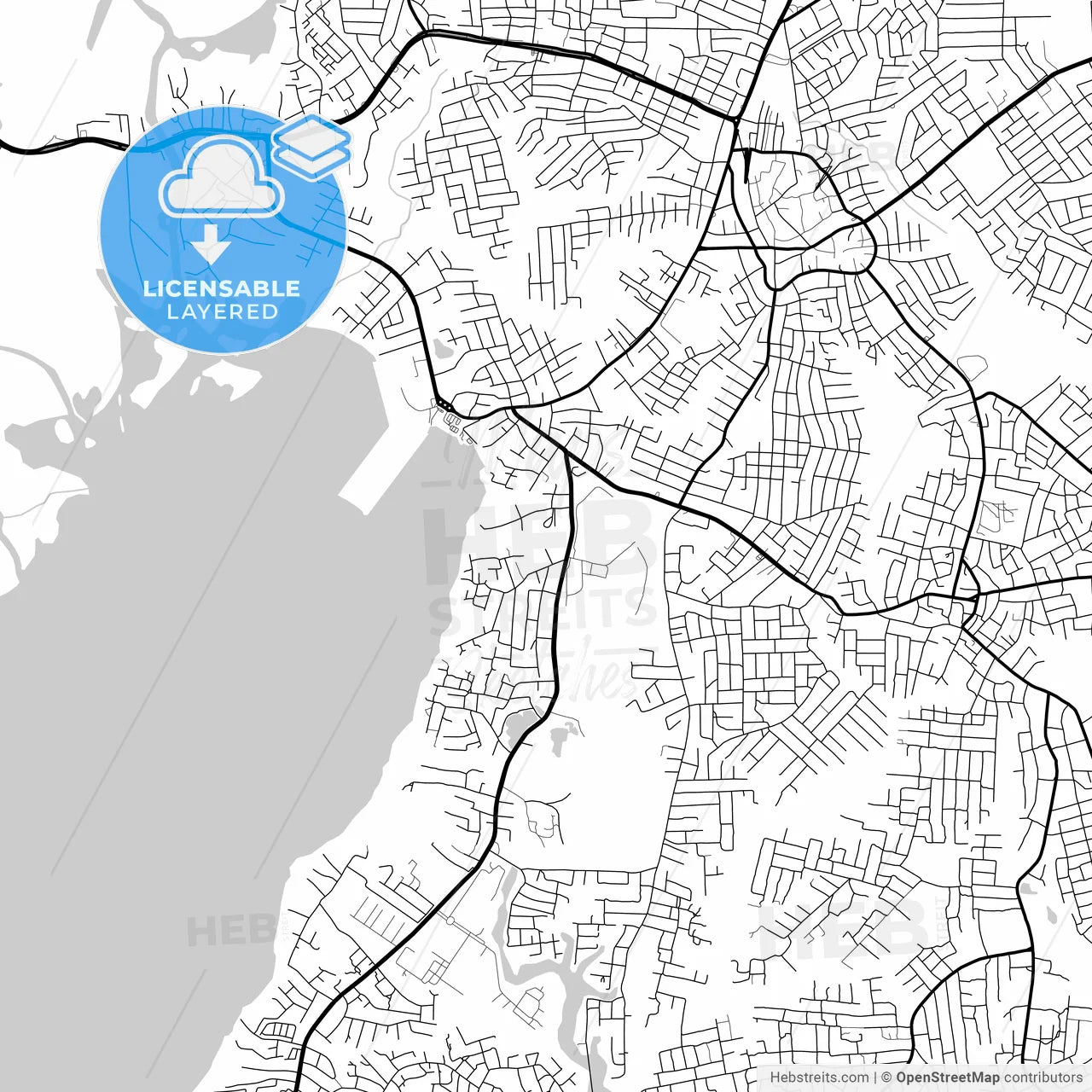 Layered PDF map of Ebute Ikorodu, Nigeria