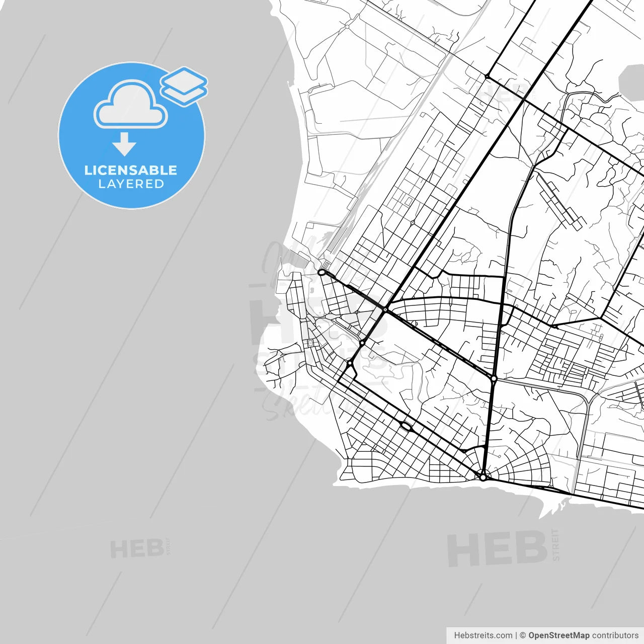 Layered PDF map of Beira, Mozambique