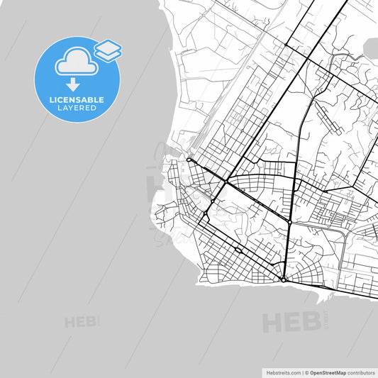 Layered PDF map of Beira, Mozambique