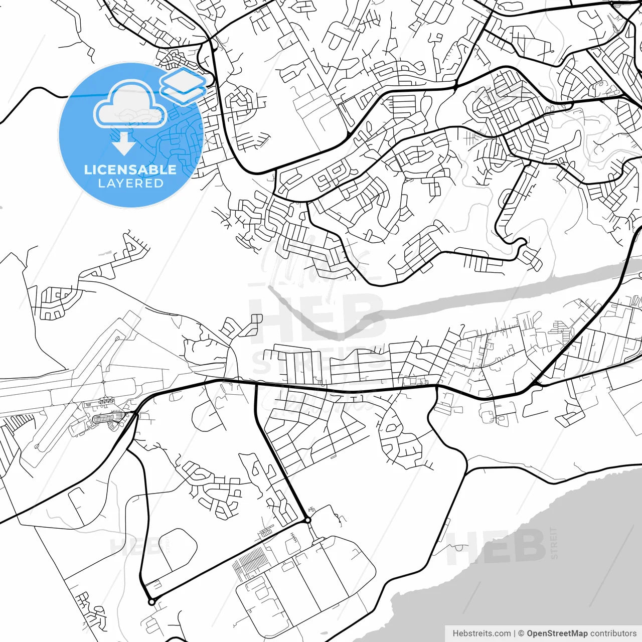 Layered PDF map of East London, South Africa