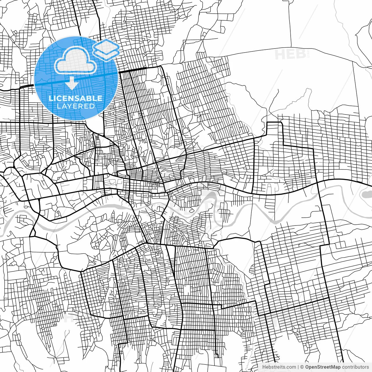 Layered PDF map of Hargeysa, Somalia