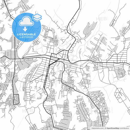 Layered PDF map of Kananga, DR Congo