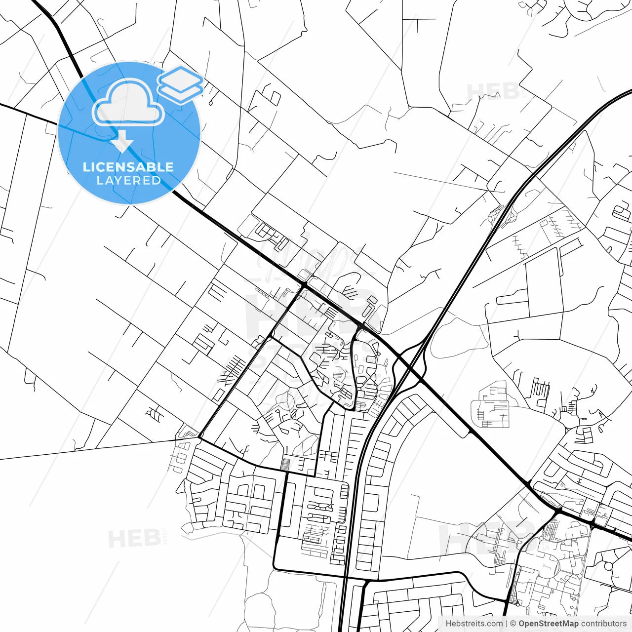 Layered PDF map of Bloemfontein, South Africa