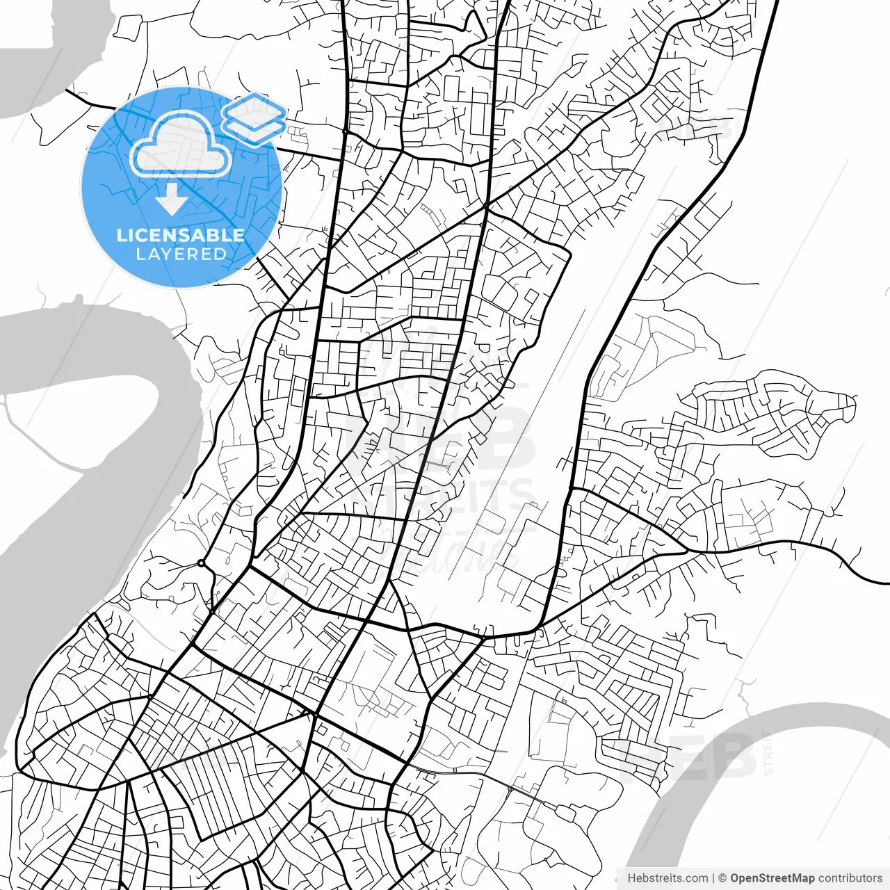Layered PDF map of Calabar, Nigeria