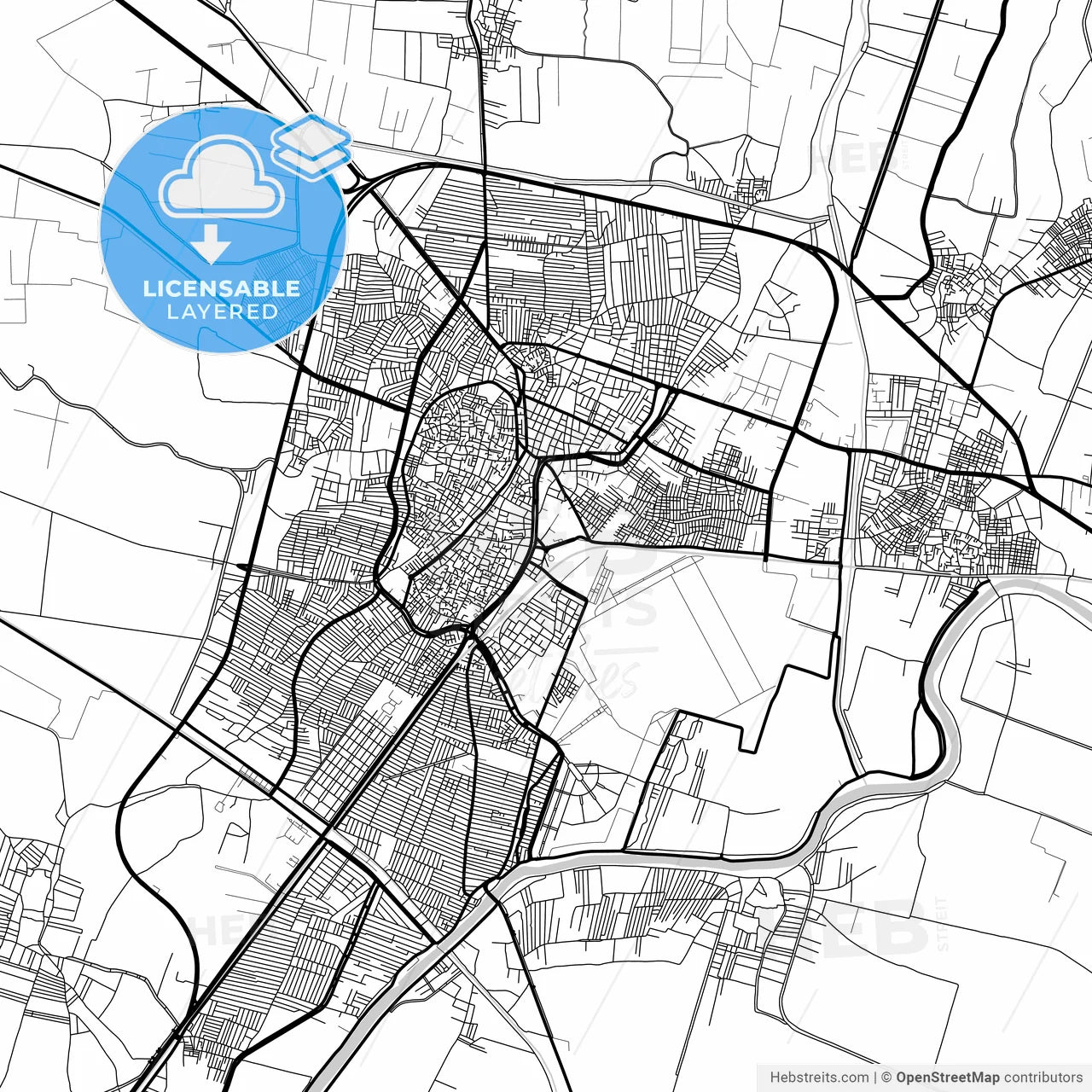 Layered PDF map of Al Mahallah al Kubra, Egypt