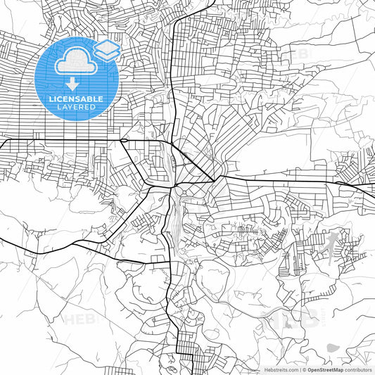 Layered PDF map of Likasi, DR Congo