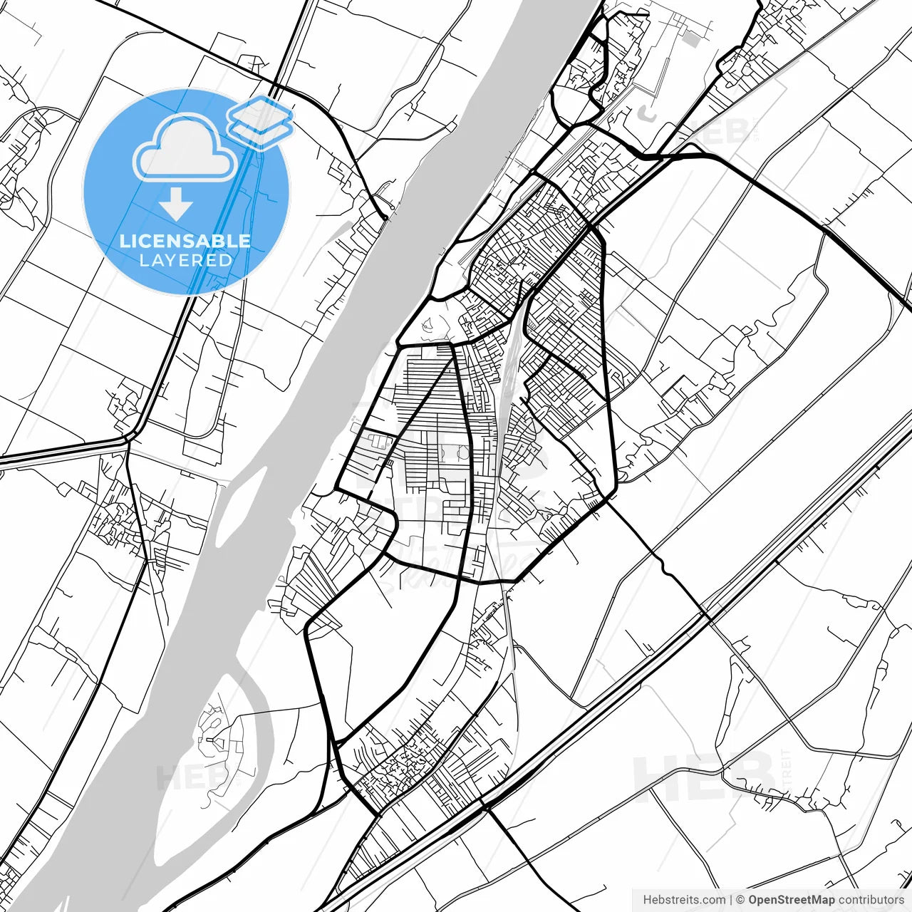 Layered PDF map of Luxor, Egypt