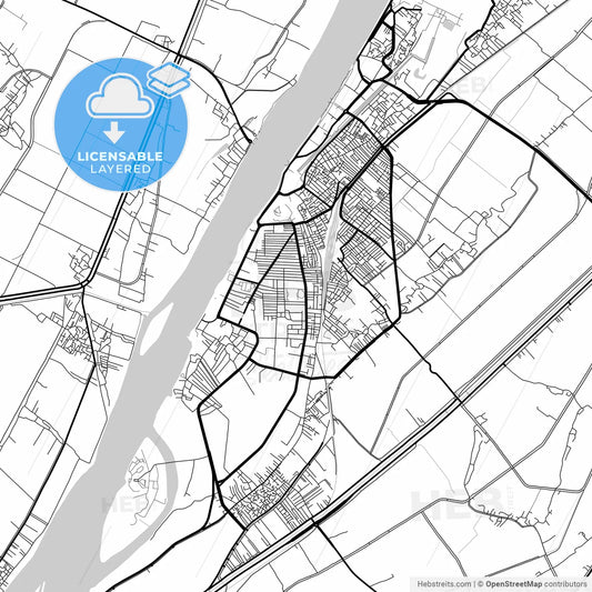 Layered PDF map of Luxor, Egypt