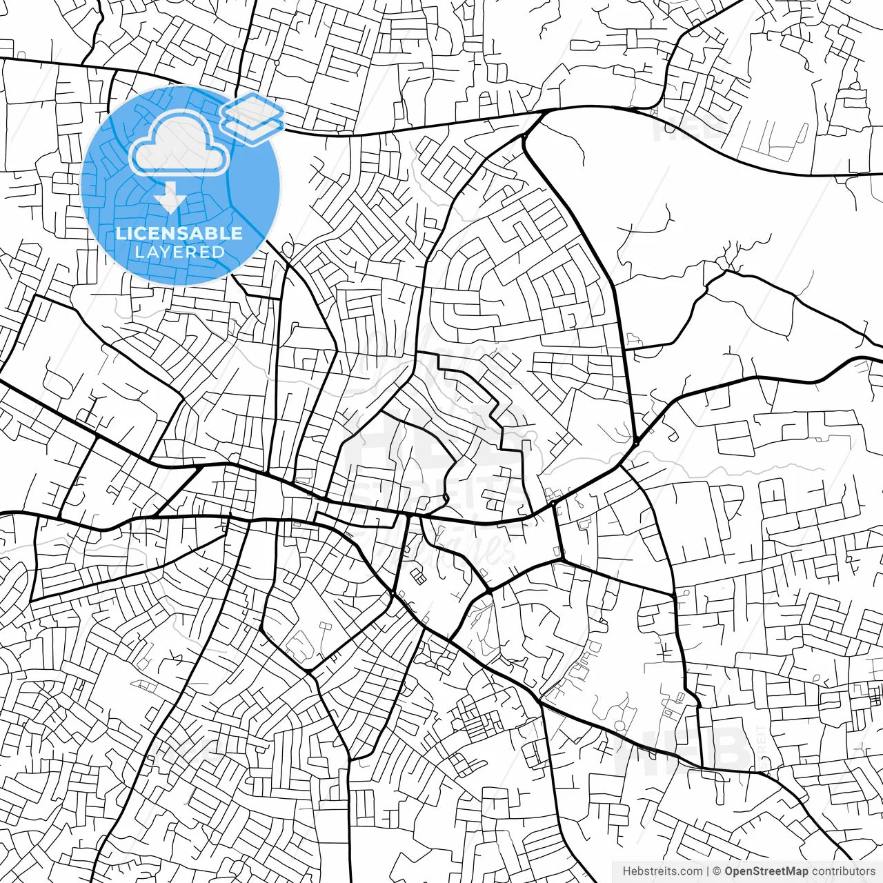 Layered PDF map of Akure, Nigeria