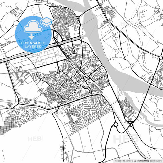 Layered PDF map of Asyut, Egypt