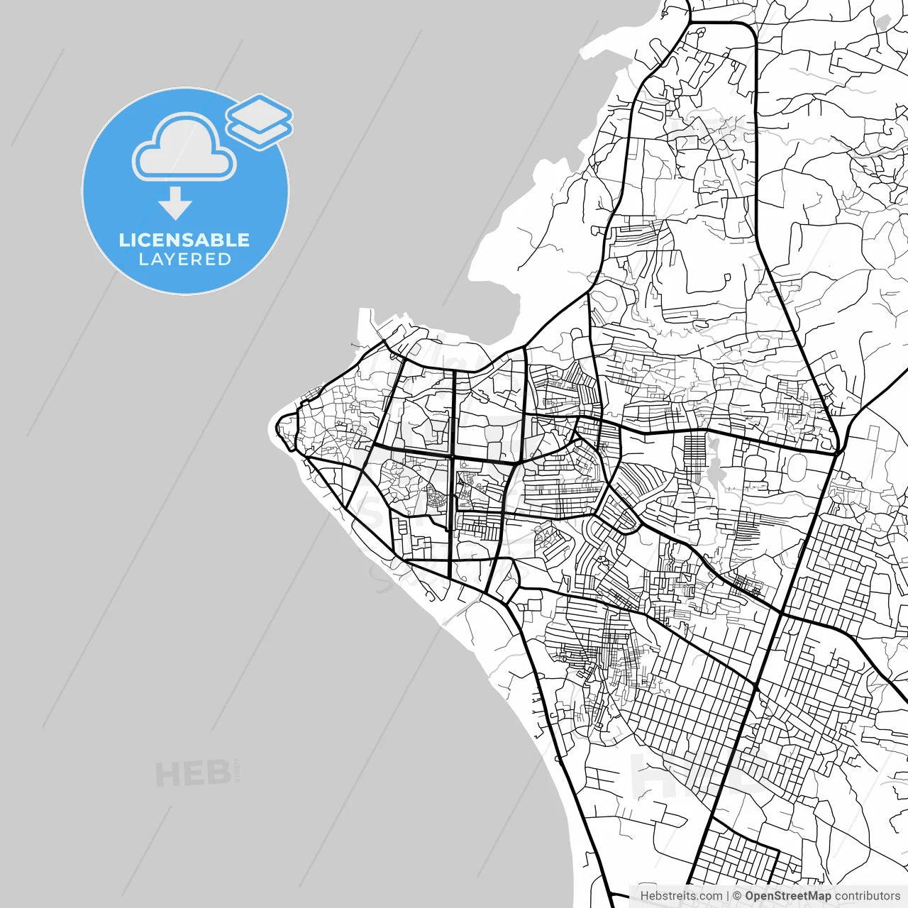 Layered PDF map of Zanzibar, Tanzania