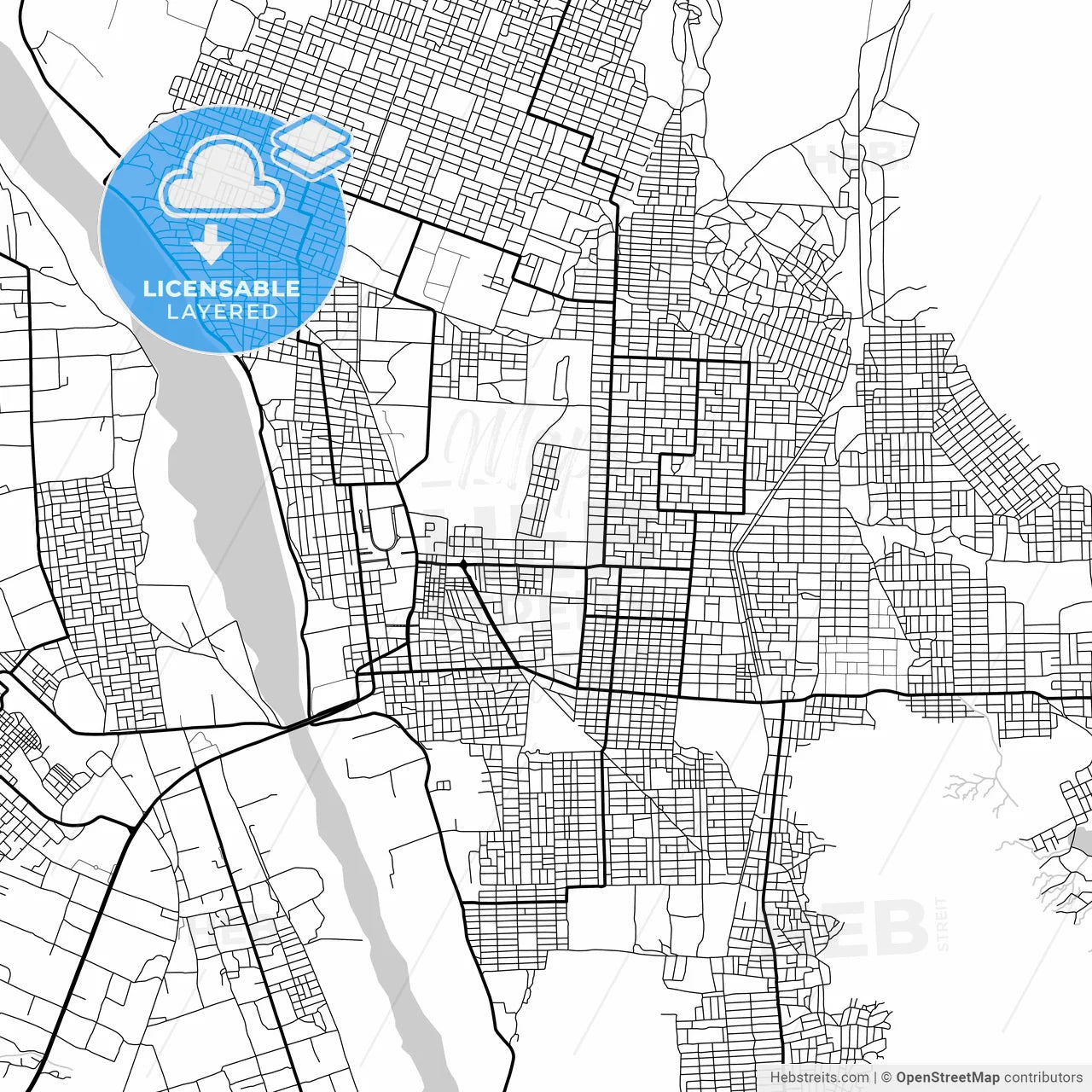 Layered PDF map of Kassala, Sudan