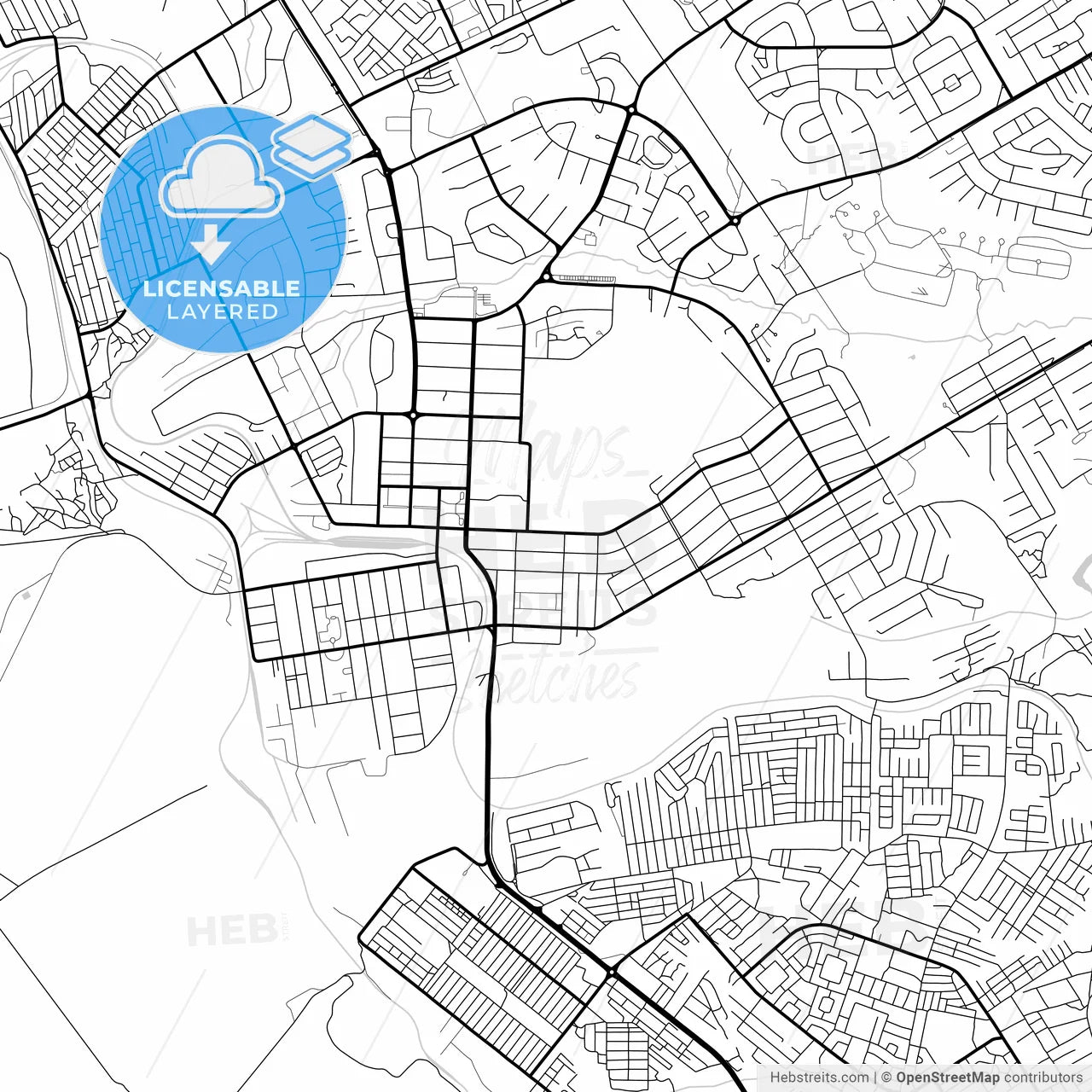 Layered PDF map of Kitwe, Zambia