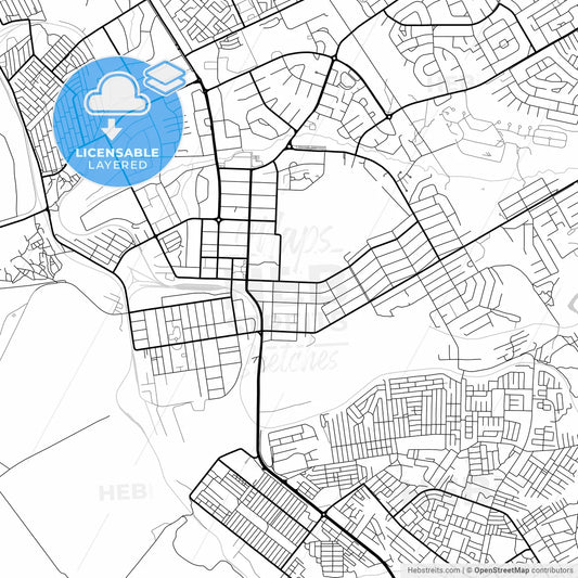 Layered PDF map of Kitwe, Zambia