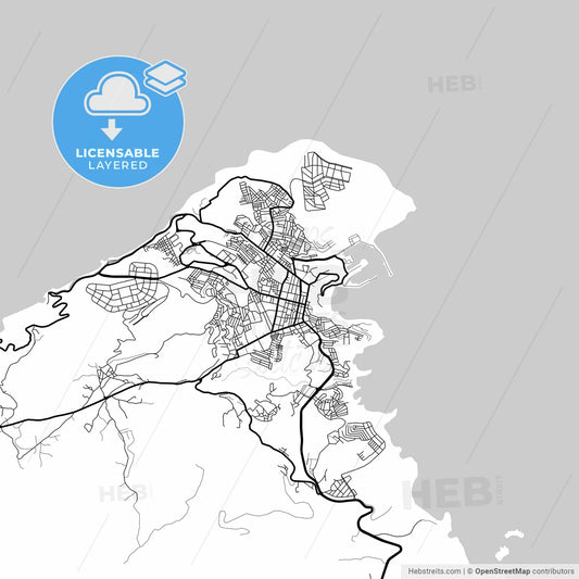 Layered PDF map of Al Hoceima, Morocco