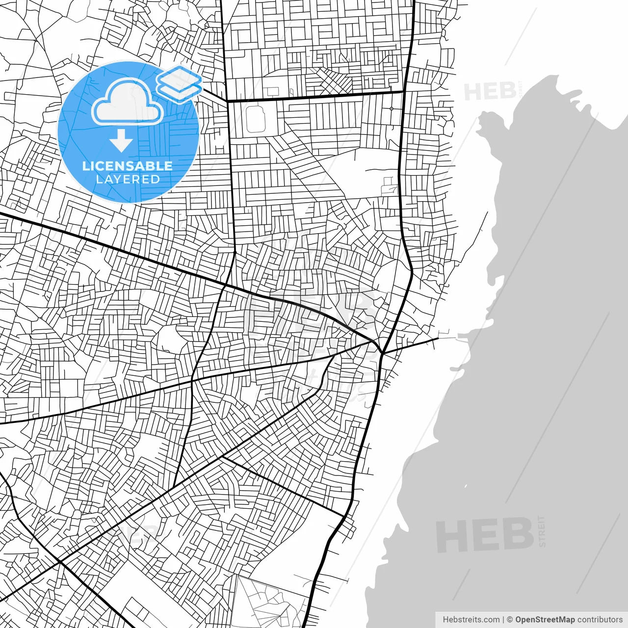 Layered PDF map of Abomey-Calavi, Benin