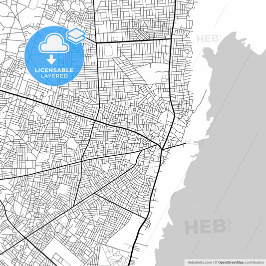 Layered PDF map of Abomey-Calavi, Benin