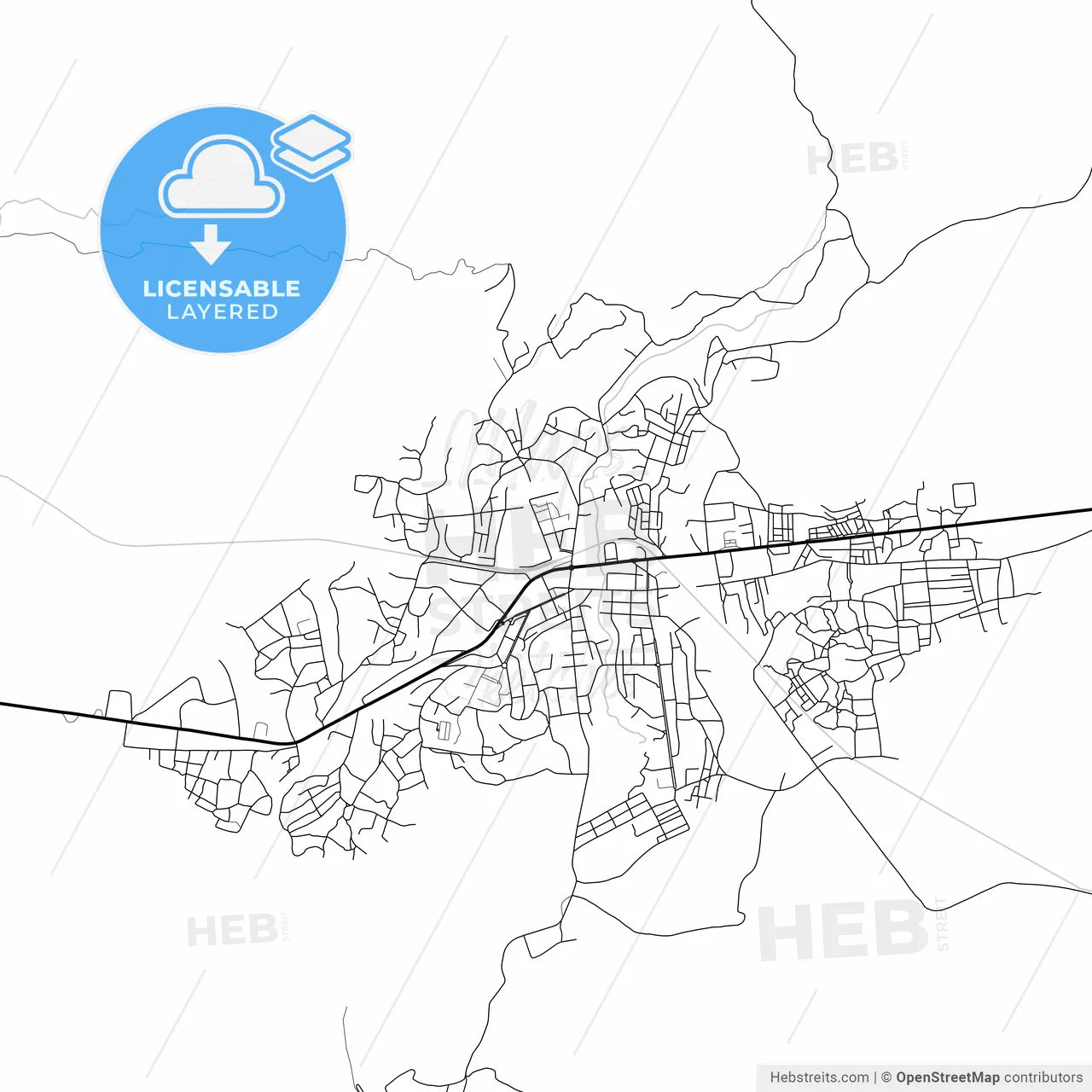 Layered PDF map of N dalatando, Angola