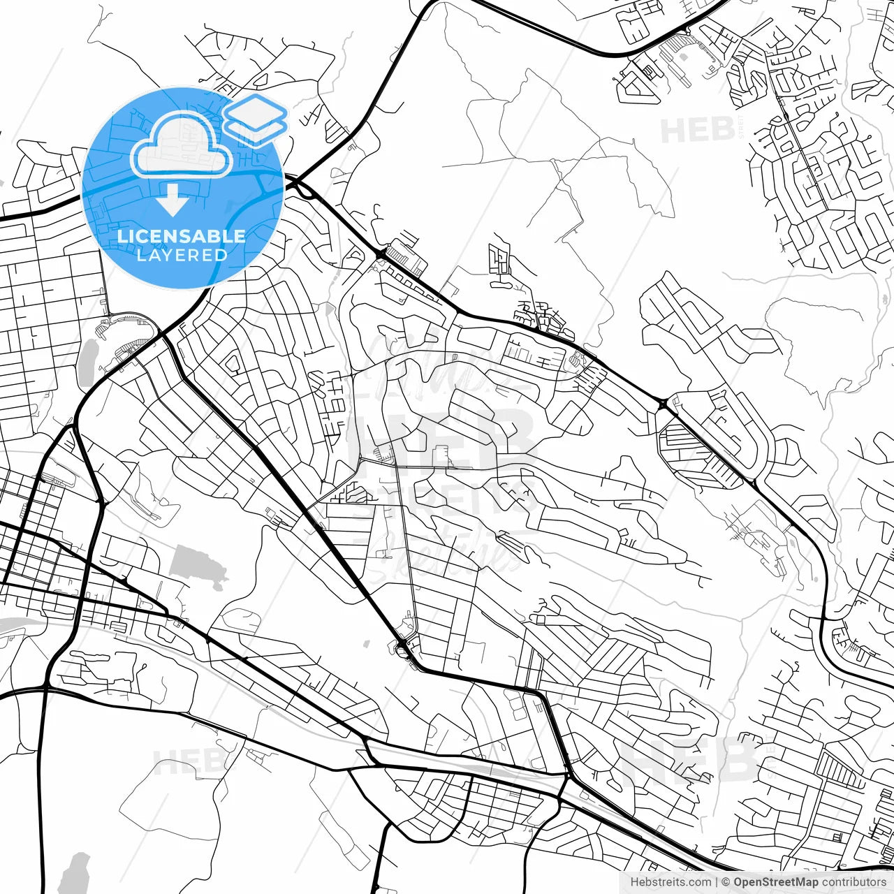 Layered PDF map of Krugersdorp, South Africa