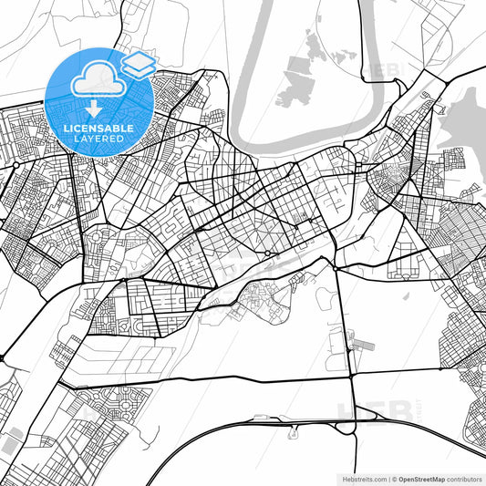 Layered PDF map of Kenitra, Morocco